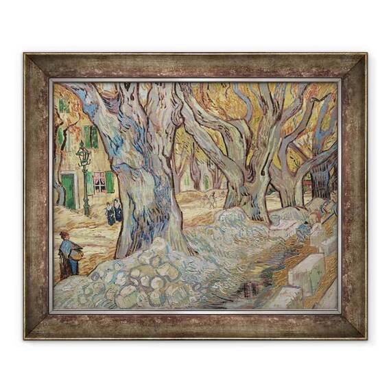 Tablou inramat - Vincent van Gogh - Planurile mari, sau reparatorii drumurilor la Saint-Rémy - - Roveli