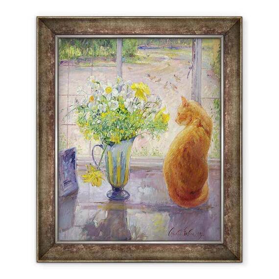 Tablou inramat - Timothy Easton - Ulcior cu dungi cu flori de primavara - - Roveli