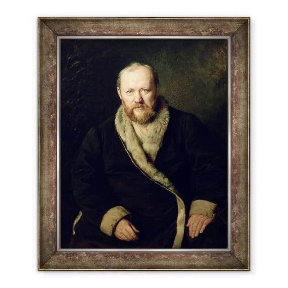 Tablou inramat - Vasili Grigorevich Perov - Portretul lui Aleksandr Ostrovsky 1823-86 1871 - - Roveli