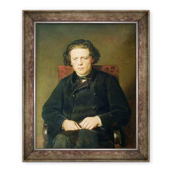 Tablou inramat - Vasili Grigorevich Perov - Portretul lui Anton Rubinstein 1829-94 1870 - - Roveli