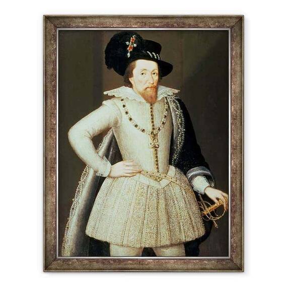Tablou inramat - John de Critz the Elder - Iacov I - - Roveli