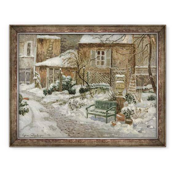 Tablou inramat - Eugene Chigot - Gradina sub zapada - - Roveli