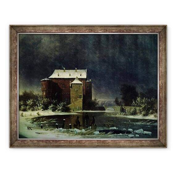 Tablou inramat - George Emil Libert - Casa bantuita in zapada - - Roveli