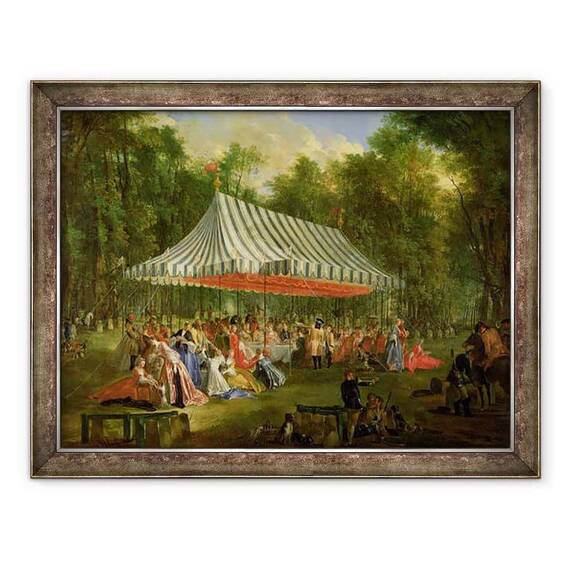 Tablou inramat - Michel Barthelemy Ollivier - Festivalul dat de Printul de Conti Printului de Brunswick-Lunebourg la LIsle-Adam - - Roveli