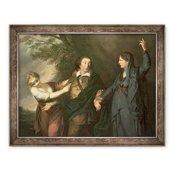 Tablou inramat - Joshua Reynolds - David Garrick 1717-79 intre muzele tragediei si comediei - - Roveli