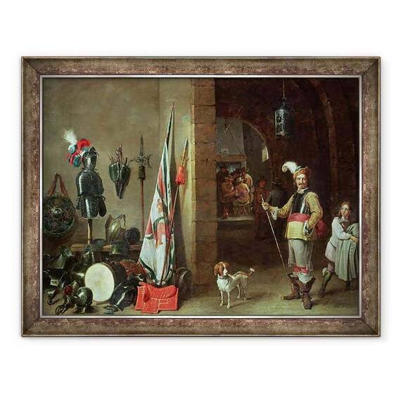 Tablou inramat - David Teniers the Younger - Camera de paza - - Roveli