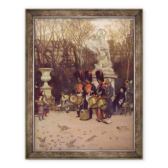 Tablou inramat - James Jacques Joseph Tissot - invingerea Retragerii in Gradinile Tuileries - - Roveli