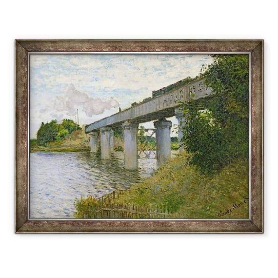 Tablou inramat - Claude Monet - Podul de cale ferata la Argenteuil - - Roveli