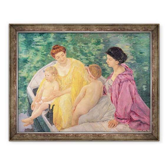 Tablou inramat - Mary Stevenson Cassatt - inot, sau doua mame si copiii lor pe o barca - - Roveli