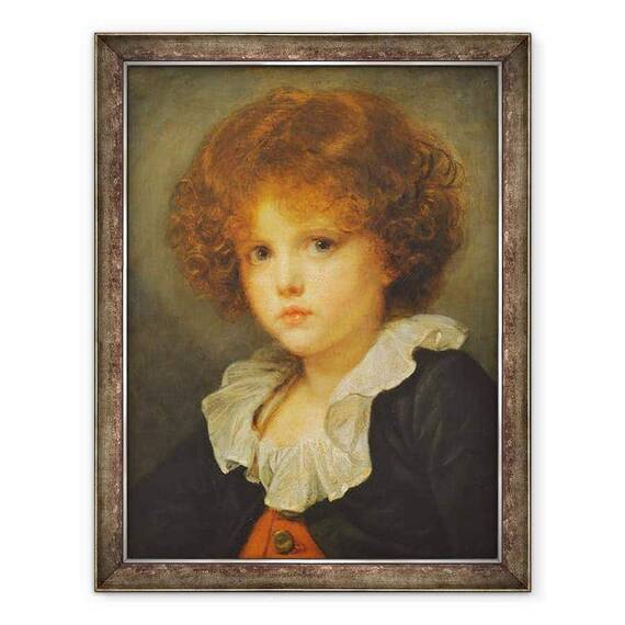 Tablou inramat - Jean Baptiste Greuze - Baiat intr-o vesta rosie - - Roveli