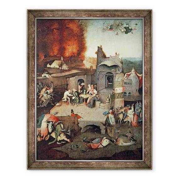 Tablou inramat - Hieronymus Bosch - Ispita Sfantului Anton - - Roveli