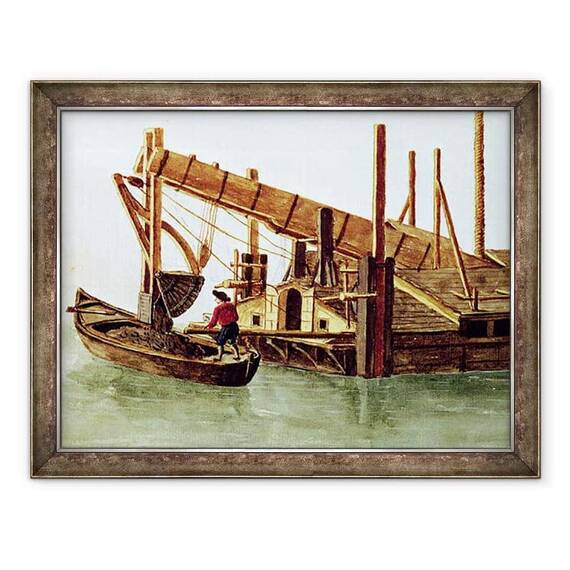 Tablou inramat - Jan van Grevenbroeck - Draging un canal - - Roveli