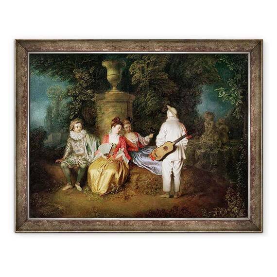 Tablou inramat - Jean Antoine Watteau - Cei patru - - Roveli
