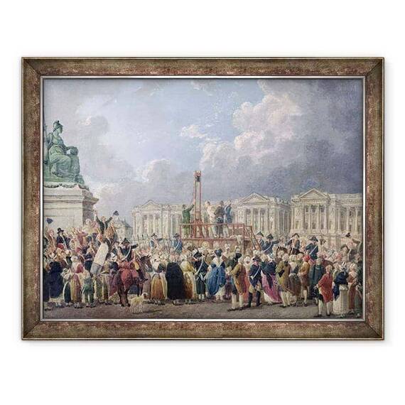 Tablou inramat - Pierre-Antoine Demachy - O executie, Place de la Revolution - - Roveli