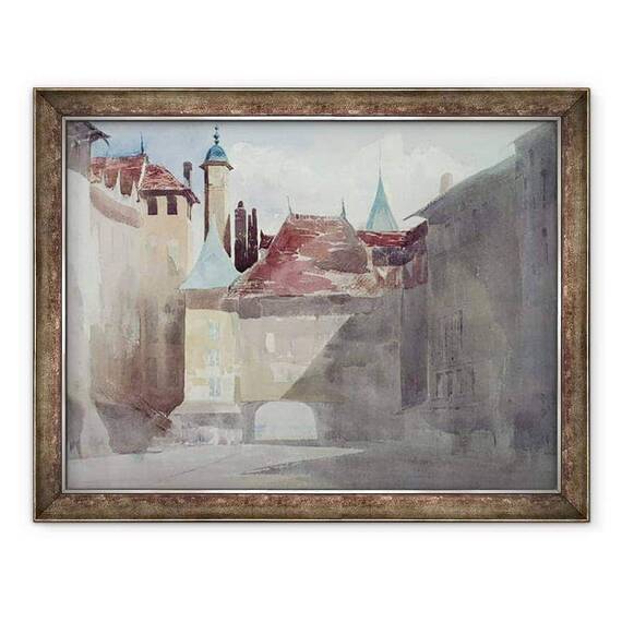 Tablou inramat - Richard Parkes Bonington - La Place du Molard - - Roveli