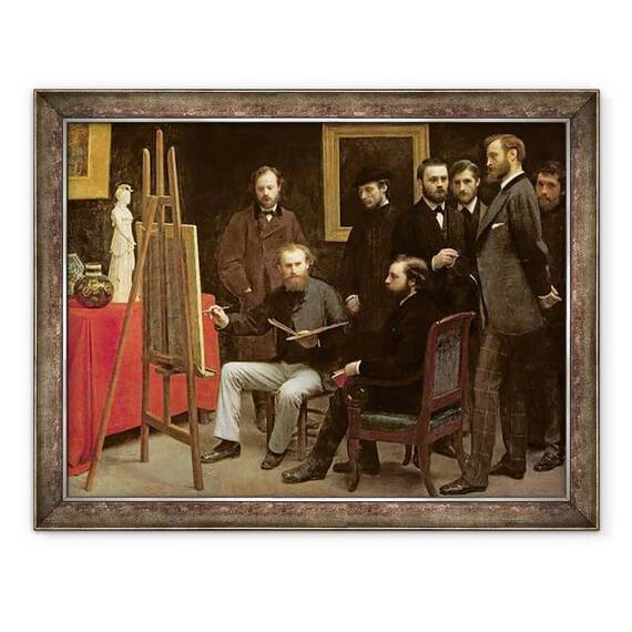 Tablou inramat - Ignace Henri Jean Fantin-Latour - Studio la Batignolles II - - Roveli