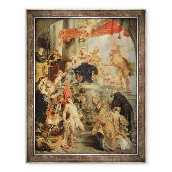 Tablou inramat - Peter Paul Rubens - Madonna intronata cu Pruncul, incercuita de sfinti - - Roveli