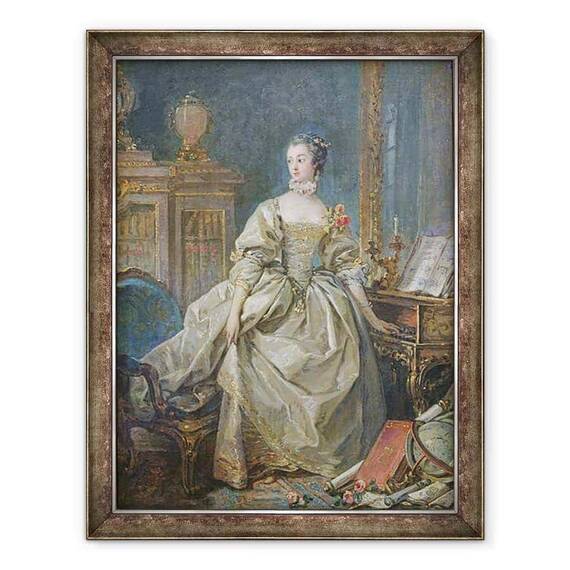 Tablou inramat - Francois Boucher - Madame de Pompadour 1721-64 - - Roveli