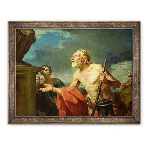 Tablou inramat - Jean Bernard Restout - Diogene cer pomana - - Roveli