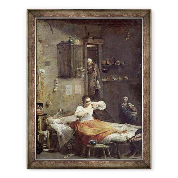 Tablou inramat - Giuseppe Maria Crespi - Femeia cu puricele - - Roveli