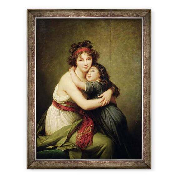 Tablou inramat - Elisabeth Louise Vigee-Lebrun - Madame Vige-Lebrun si fiica ei - - Roveli