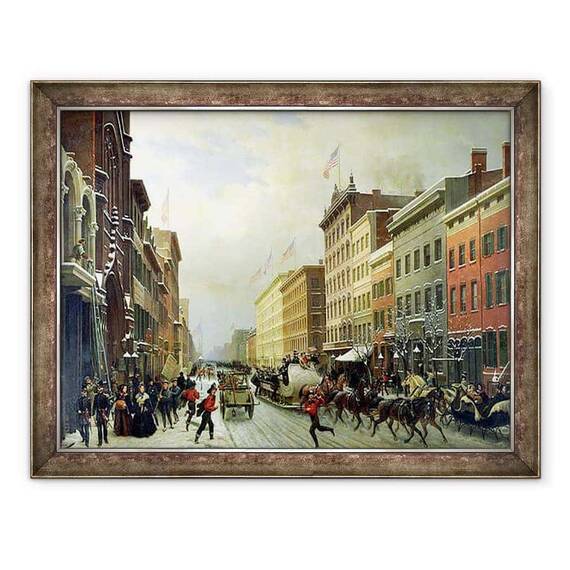 Tablou inramat - Hippolyte Victor Valentin Sebron - Street Scene in New York - - Roveli