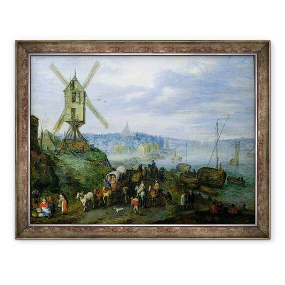 Tablou inramat - Jan Brueghel the Elder - Peisaj cu rau II - - Roveli