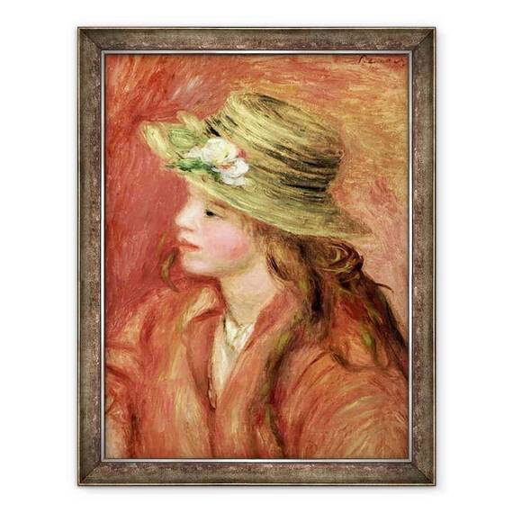 Tablou inramat - Pierre Auguste Renoir - Tanara fata intr-o palarie de paie - - Roveli