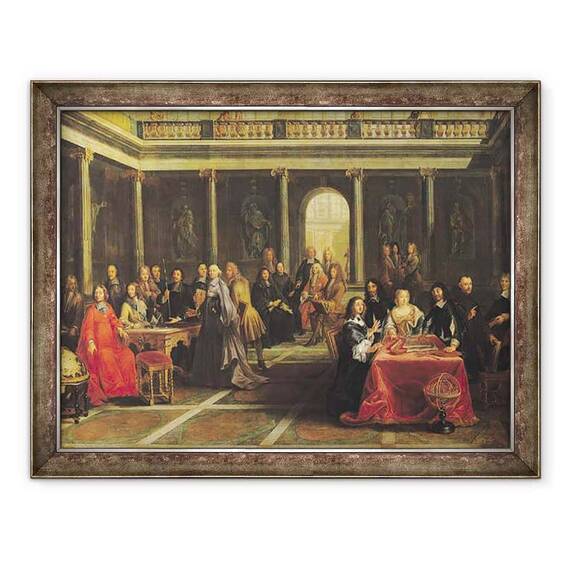 Tablou inramat - Pierre-Louis Dumesnil the Younger - Regina Christina a Suediei 1626-89 si Curtea sa - - Roveli
