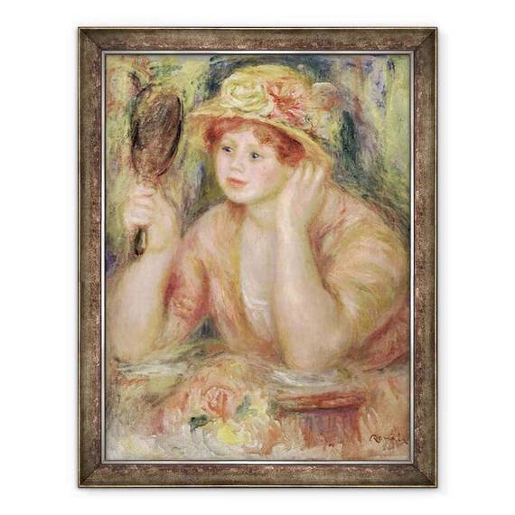 Tablou inramat - Pierre Auguste Renoir - Femeie cu o oglinda - - Roveli