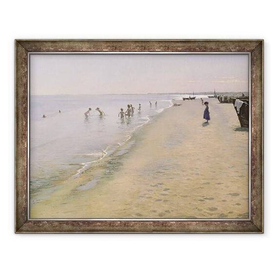 Tablou inramat - Peder Severin Kroyer - Ziua de vara la plaja de sud din Skagen - - Roveli