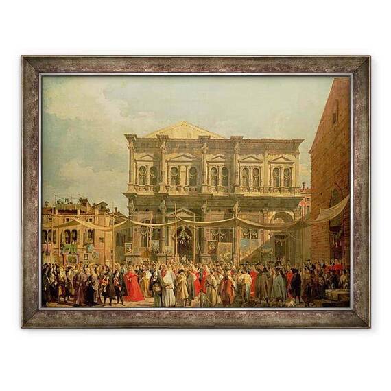 Tablou inramat - Canaletto - Doge vizita Biserica si Scuola di San Rocco - - Roveli