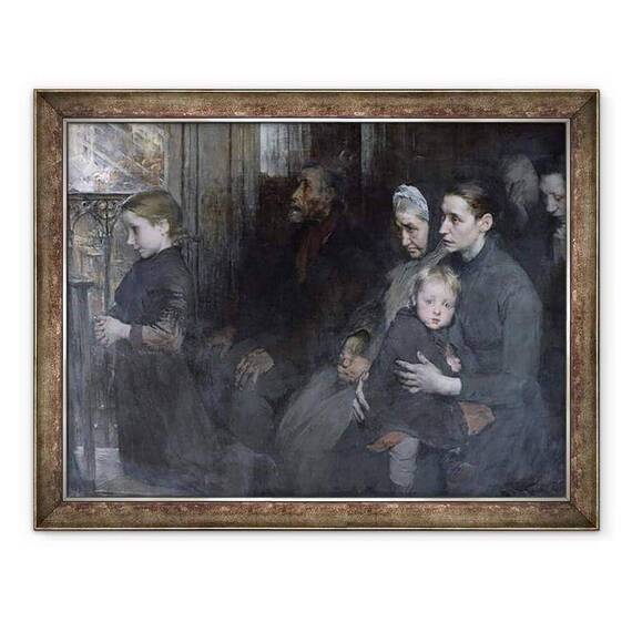 Tablou inramat - Henri Jules Jean Geoffroy - Demisionat la lotul lor - - Roveli