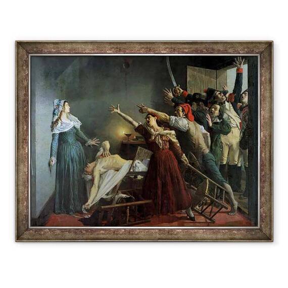 Tablou inramat - Jean Joseph Weerts - Asasinarea lui Marat - - Roveli