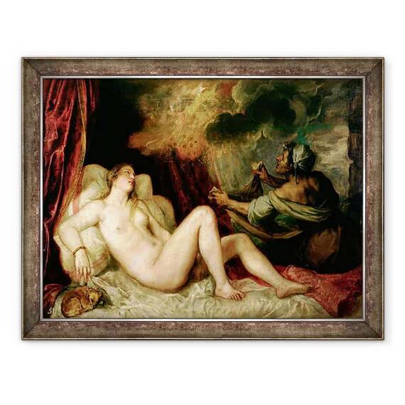 Tablou inramat - Titian - Danae Primirea Dusului de Aur - - Roveli