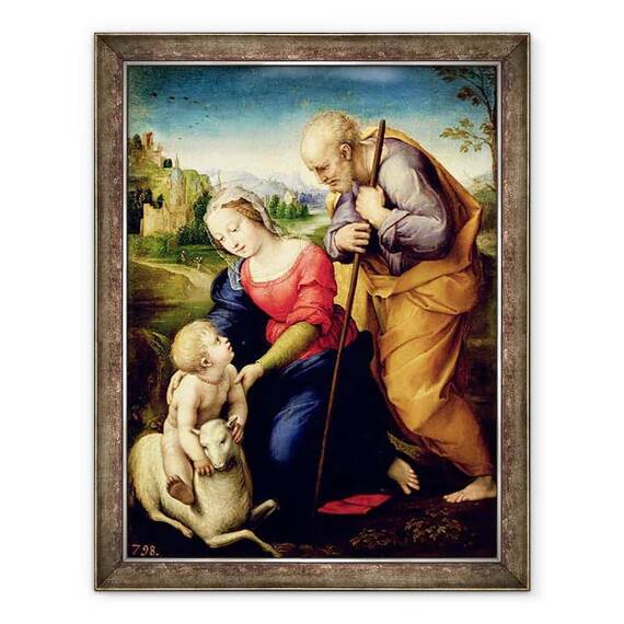 Tablou inramat - Raphael - Sfanta familie cu un miel II - - Roveli
