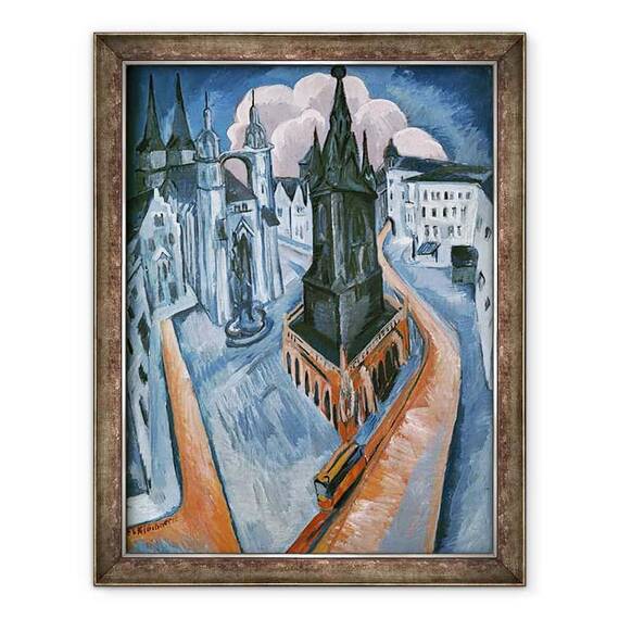 Tablou inramat - Ernst Ludwig Kirchner - Turnul Rosu din Halle - - Roveli