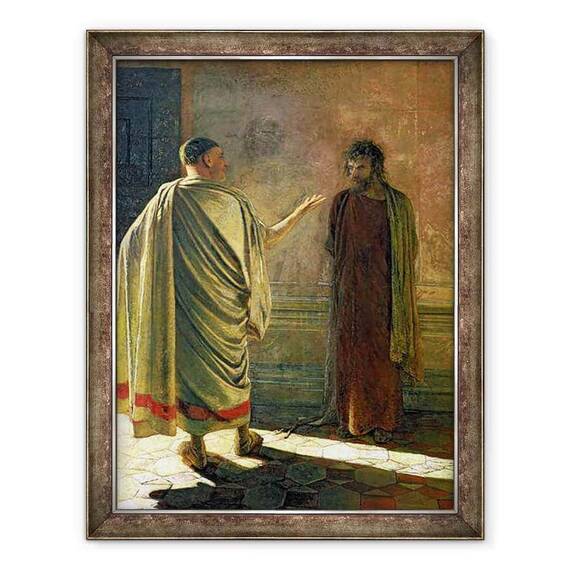 Tablou inramat - Ge - Ce este Adevarul? Hristos si Pilat 1890 - - Roveli