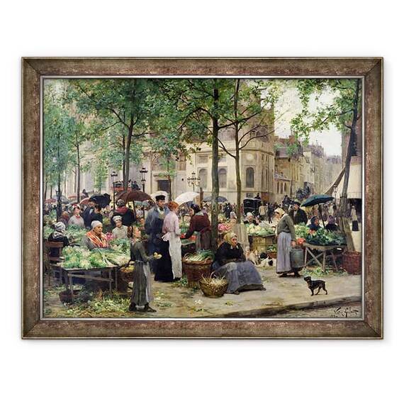 Tablou inramat - Victor Gabriel Gilbert - Piata din fata lui Les Halles - - Roveli
