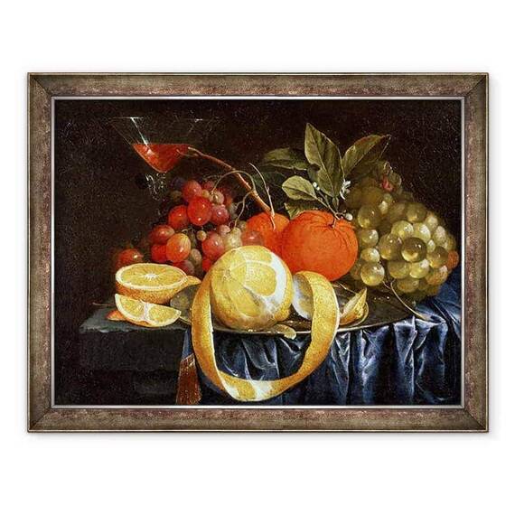 Tablou inramat - Jan Pauwel Gillemans the Elder - Natura moarta a strugurilor - - Roveli