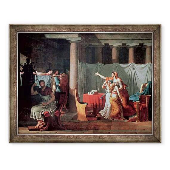 Tablou inramat - Jacques Louis David - Lictori care ii poarta lui Brutus trupurile fiilor sai - - Roveli