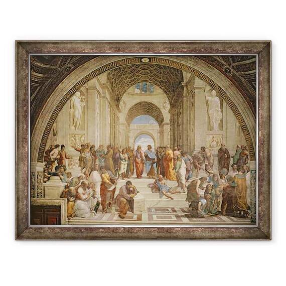 Tablou inramat - Raphael - scoala din Atena, de la Stanza della Segnatura - - Roveli