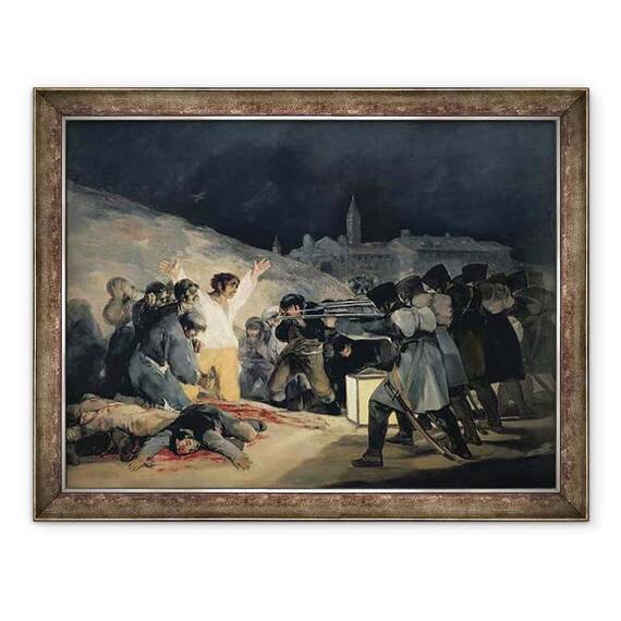 Tablou inramat - Francisco Jose de Goya y Lucientes - Executarea aparatorilor din Madrid I, 3 mai 1808 - - Roveli