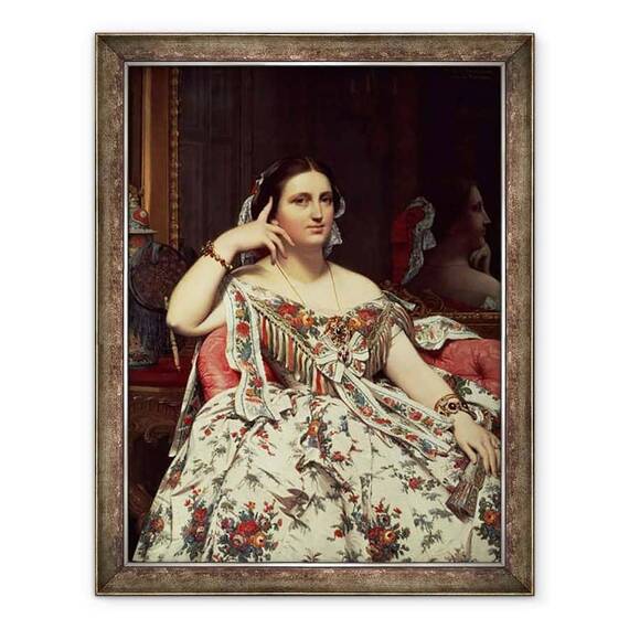 Tablou inramat - Jean Auguste Dominique Ingres - Doamna Moitessier - - Roveli