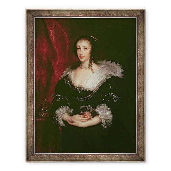 Tablou inramat - Anthony van Dyck - Regina Henrietta Maria 1609-1669, regina consort a Carol I al Angliei - - Roveli