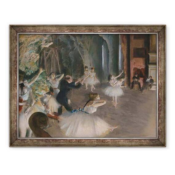 Tablou inramat - Edgar Degas - Repetitia pe scena - - Roveli