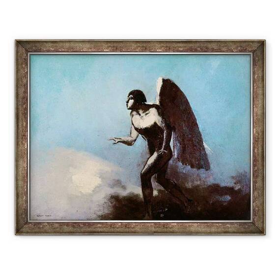 Tablou inramat - Odilon Redon - Omul cu aripi sau, ingerul cazut - - Roveli