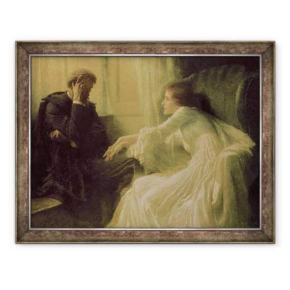 Tablou inramat - Frank Dicksee - Marturisirea - - Roveli