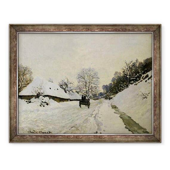 Tablou inramat - Claude Monet - Cosul, sau Drumul sub zapada la Honfleur - - Roveli