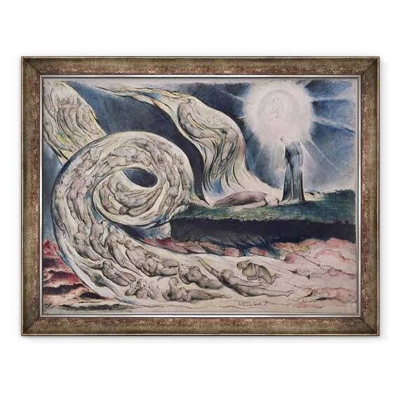 Tablou inramat - William Blake - Cercul desfranatului Vartejul indragostitilor 1824 - - Roveli